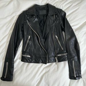 Allsaints Conroy Crinkled Leather Biker Jacket